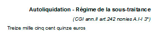 mentions devis factures autoliquidation
